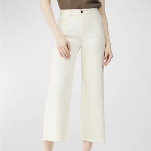 DL1961 Hepburn High Rise Wide Leg Eggshell Crop Wide leg